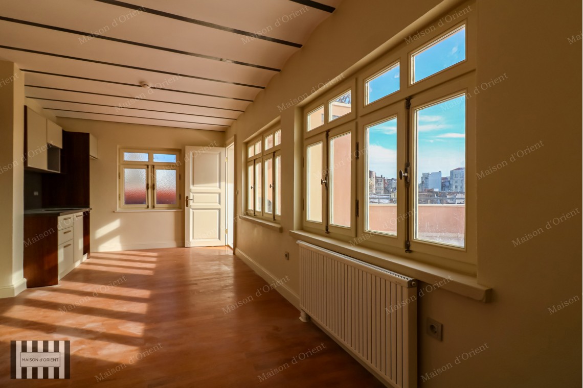 1+1 Apartment for Rent with Terace and View in Galatasaray