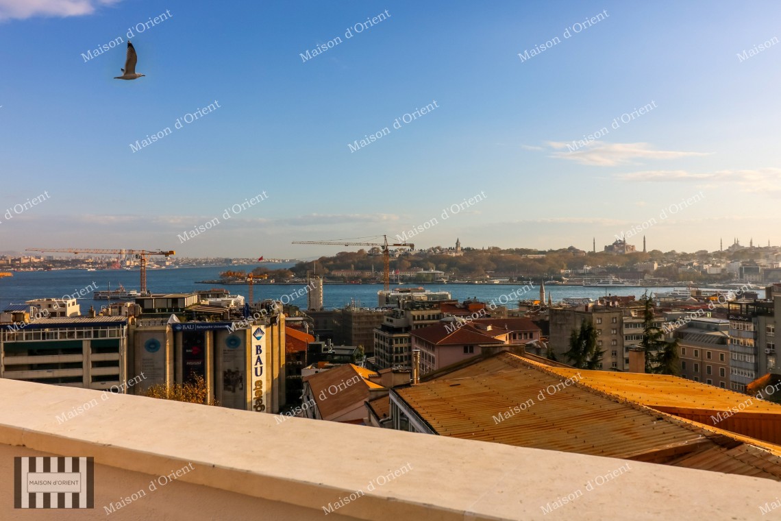 1+1 Flat for Rent with Terrace and View in Galata