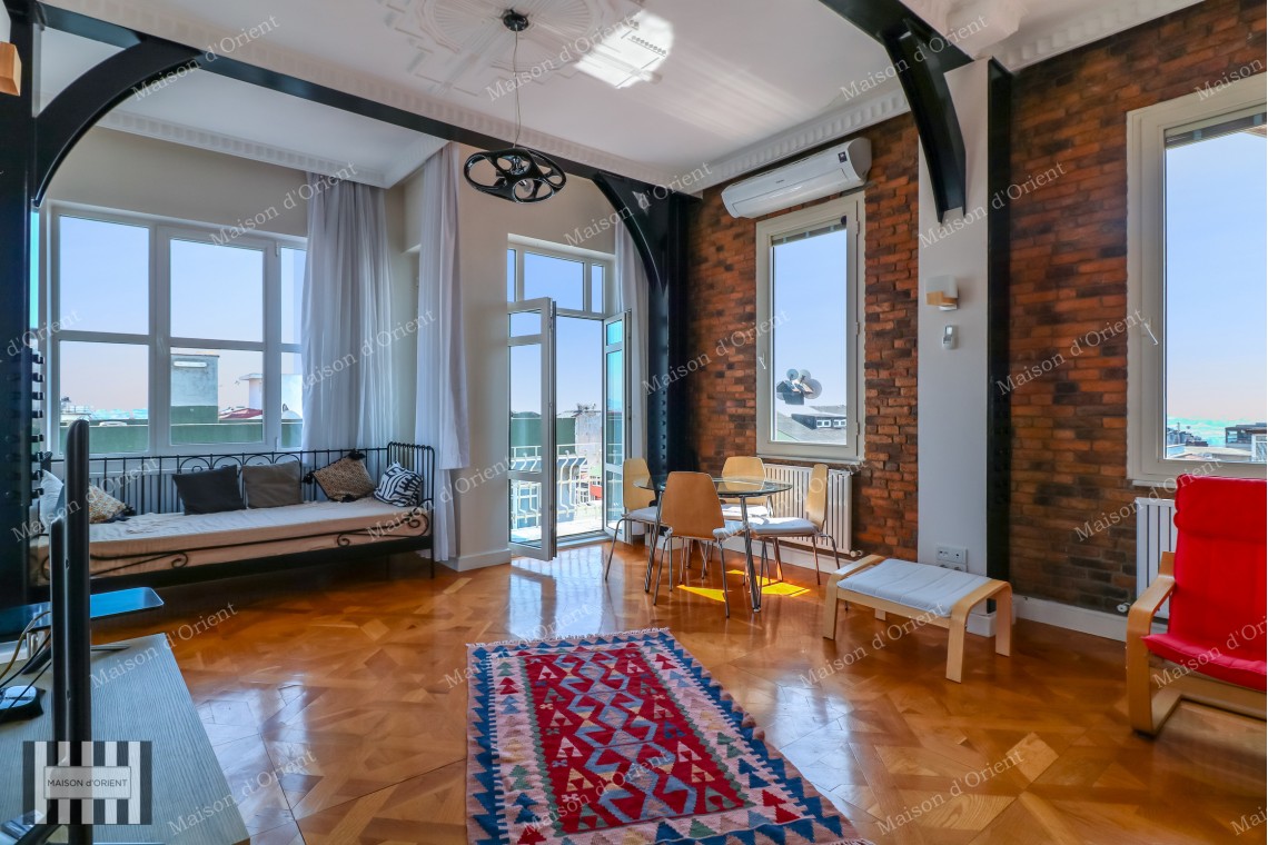 110sqm Furnished Flat with View for Rent in Cihangir