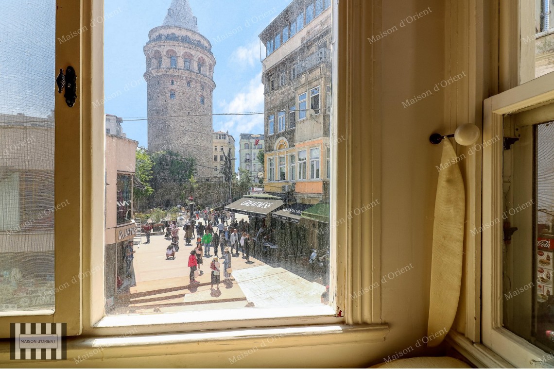  2+1 Flat with View in Historical Building in Galata