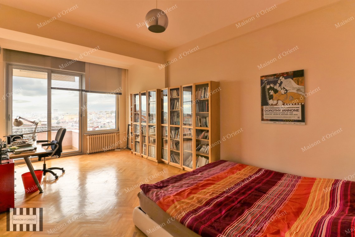 3+1 Furnished Flat with Sea View for Rent in Cihangir