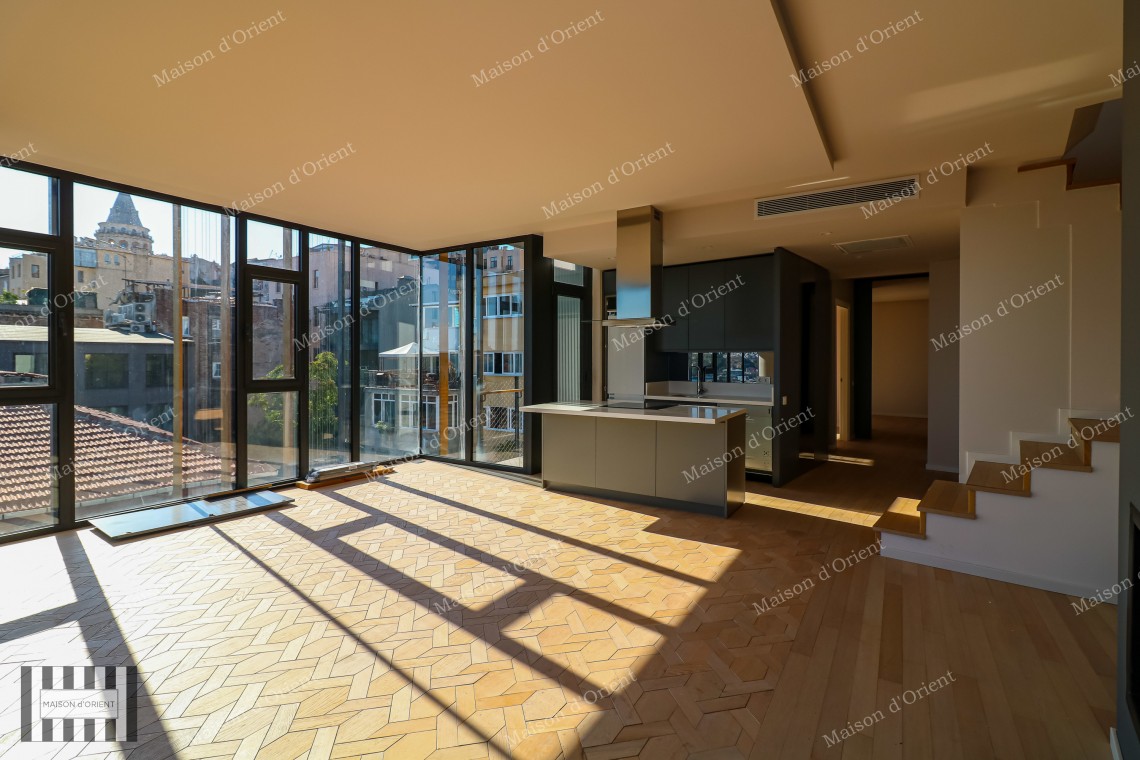 3+2 Duplex for Sale in New Project with Terrace and View, Galata