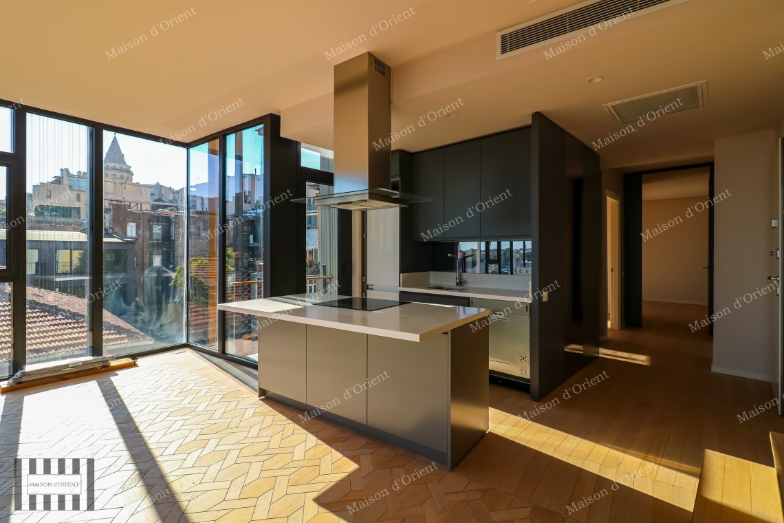 3+2 Duplex for Sale in New Project with Terrace and View, Galata