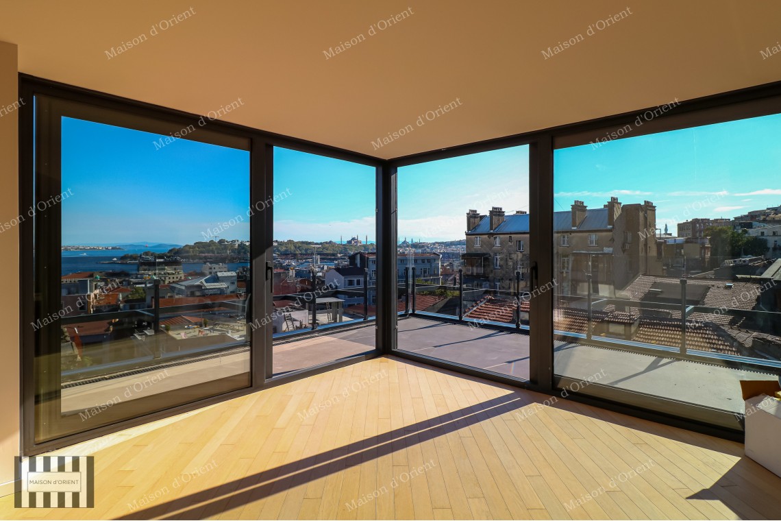 3+2 Duplex for Sale in New Project with Terrace and View, Galata