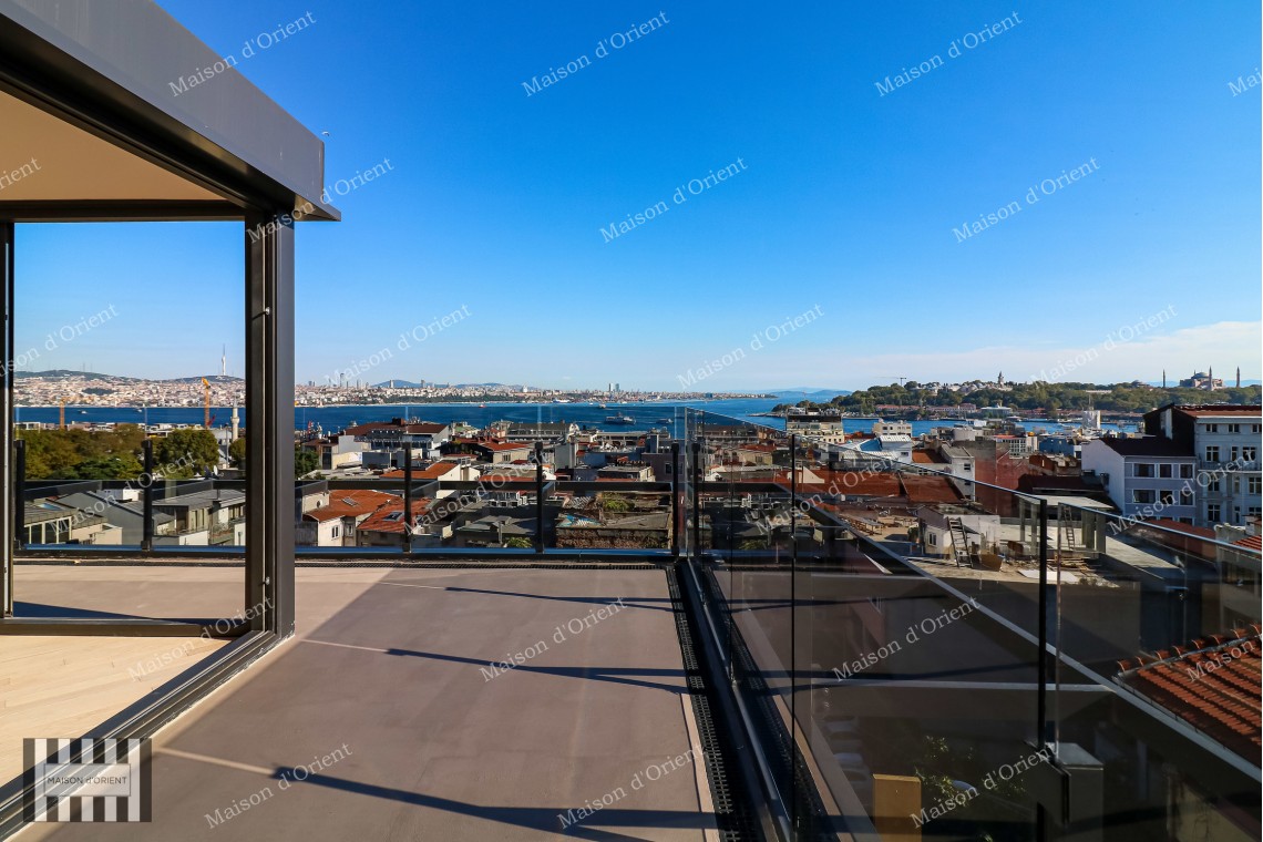 3+2 Duplex for Sale in New Project with Terrace and View, Galata