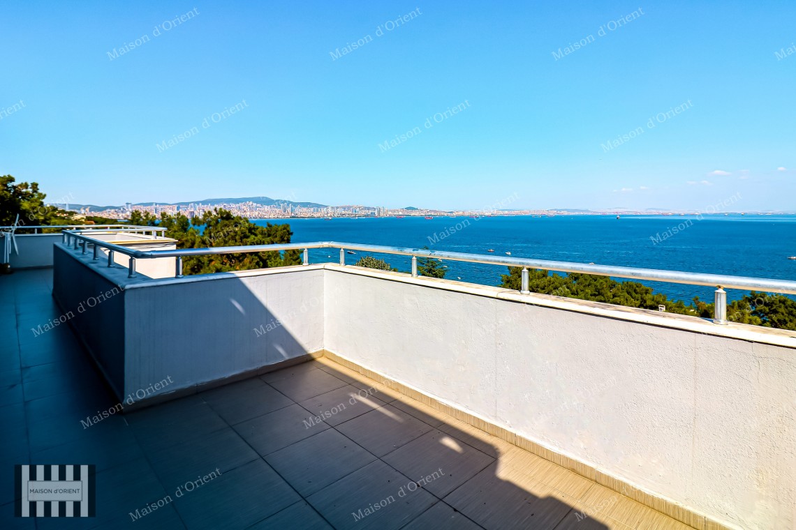 5+1 Duplex Flat for Sale with Terrace and Sea View in Büyükada