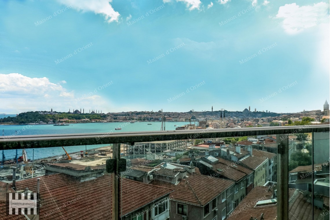 3+1 Flat with Bosphorus View for Rent in Cihangir