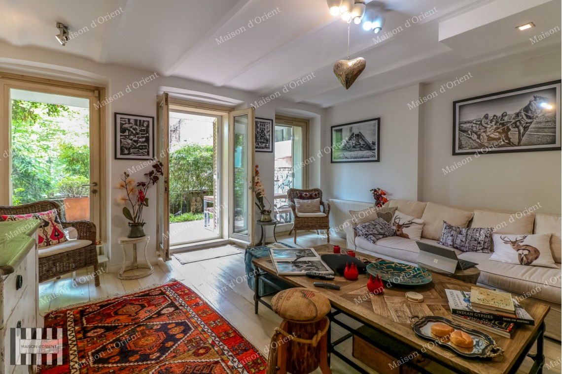 120sqm Furnished Garden Duplex for Rent in Galata