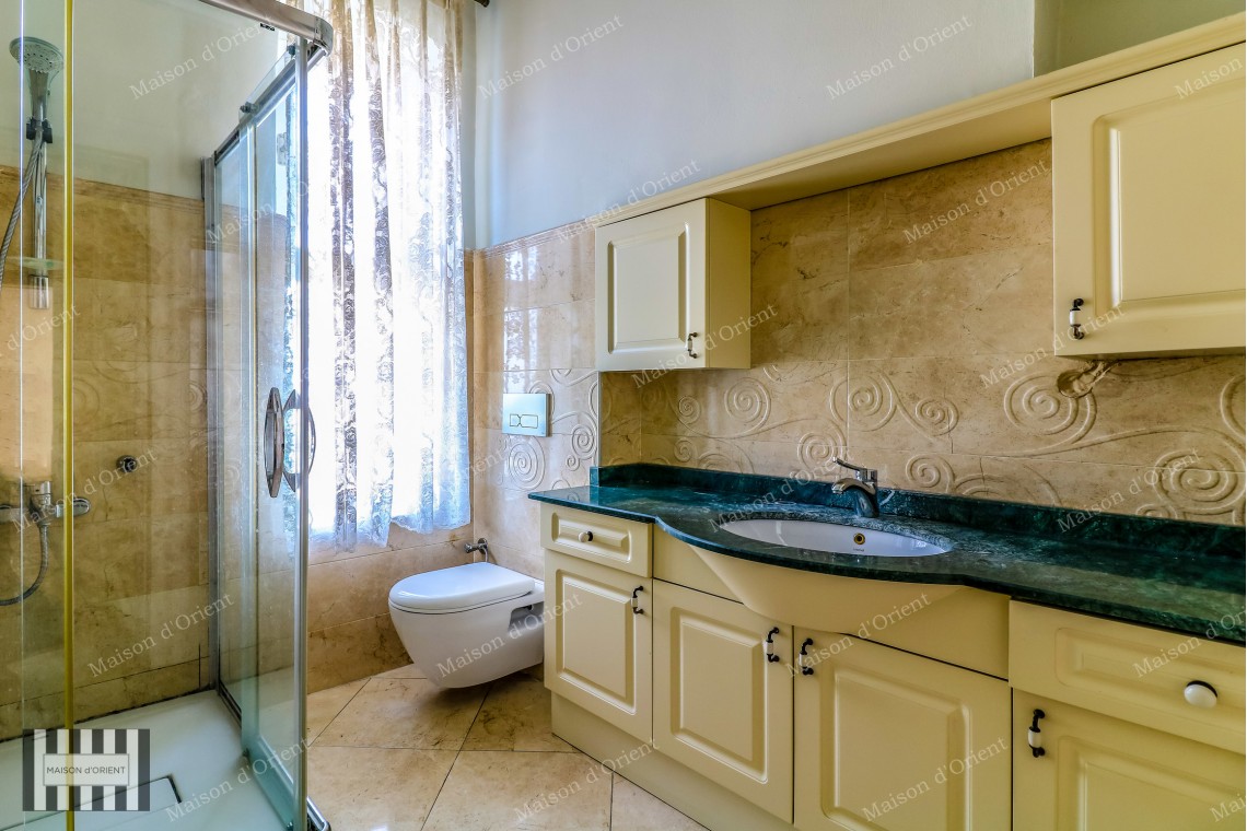 4+1 Flat with Bosphorus View for Rent in Dogan Apartment
