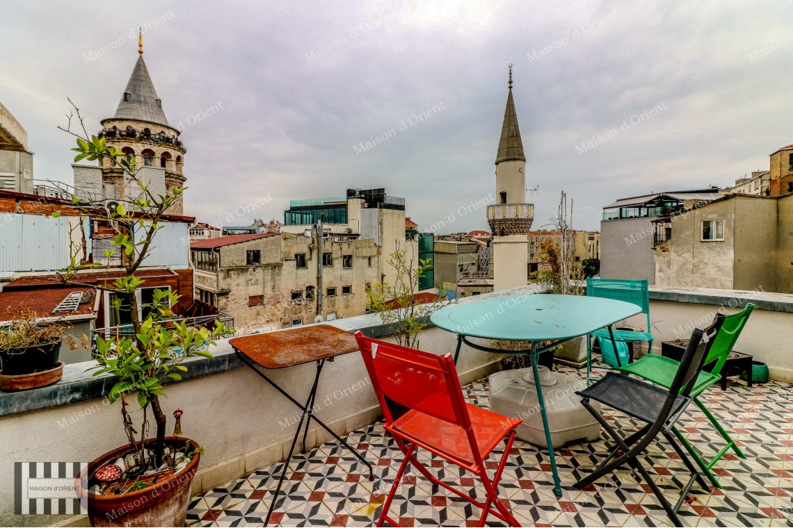 Triplex for Rent with Private Terrace in Galata