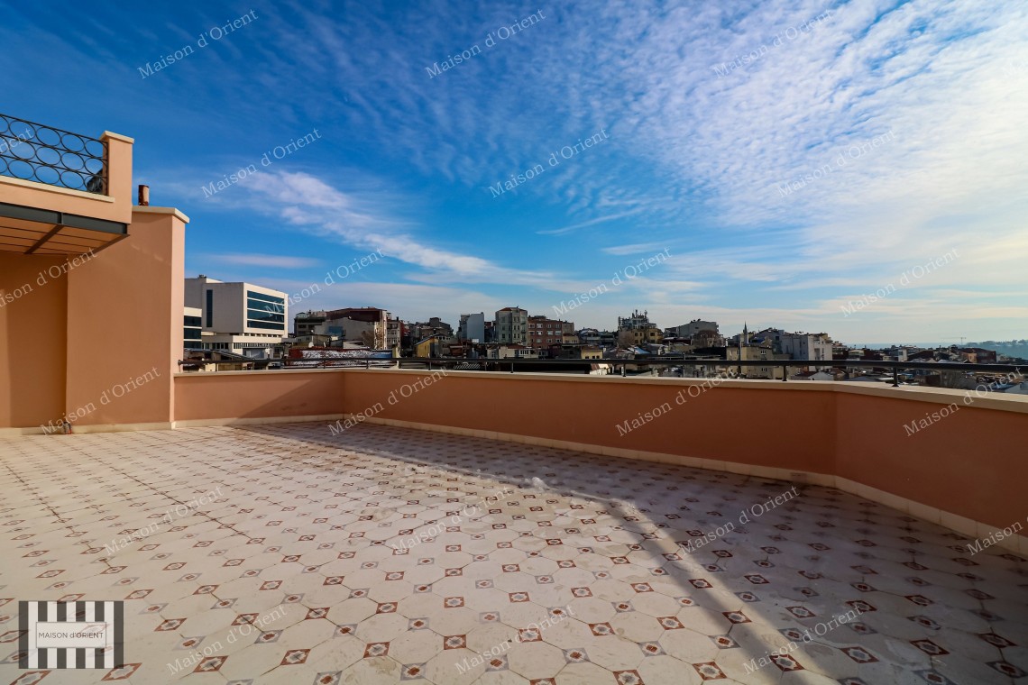 1+1 Apartment for Rent with Terace and View in Galatasaray