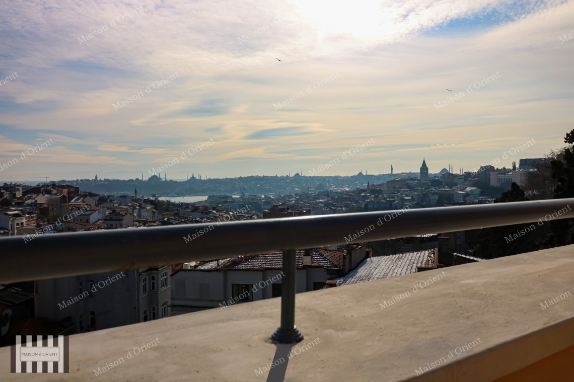 1+1 Apartment for Rent with Terace and View in Galatasaray