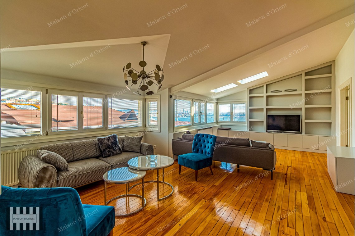 1+1 Furnished Flat for Rent with View in Historical Building, Galata