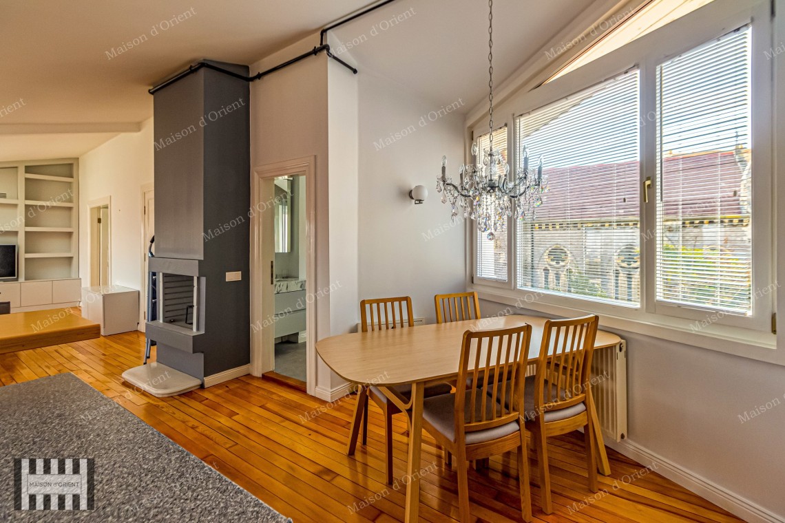 1+1 Furnished Flat for Rent with View in Historical Building, Galata