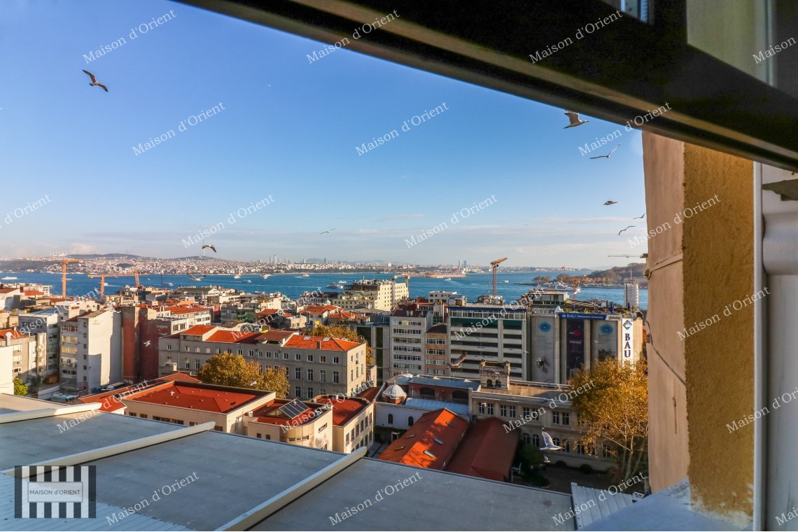 1+1 Flat for Rent with Terrace and View in Galata