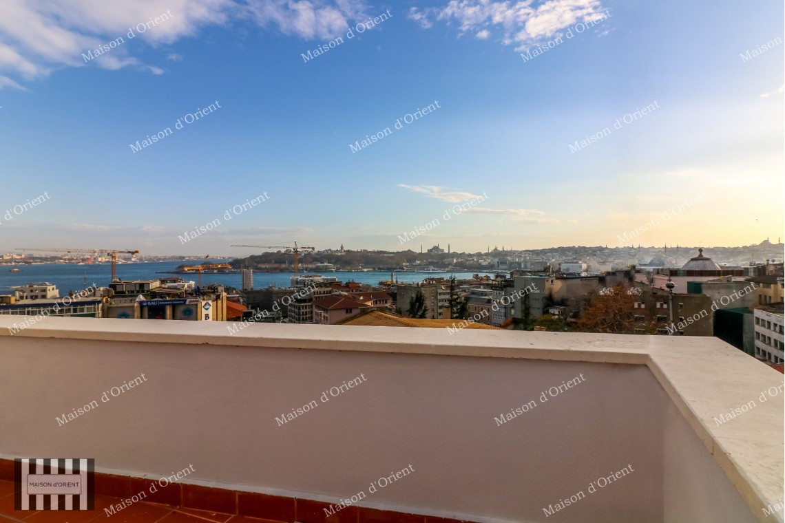 1+1 Flat for Rent with Terrace and View in Galata