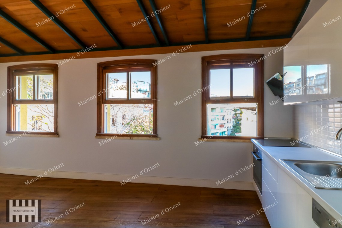1+1 Flat for Rent with Terrace and View in Galata