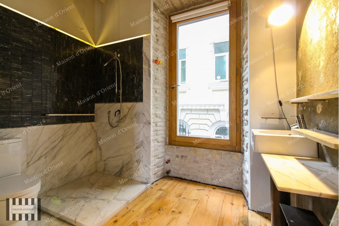 1+1 Flat with City and Sea View for Rent in Galata
