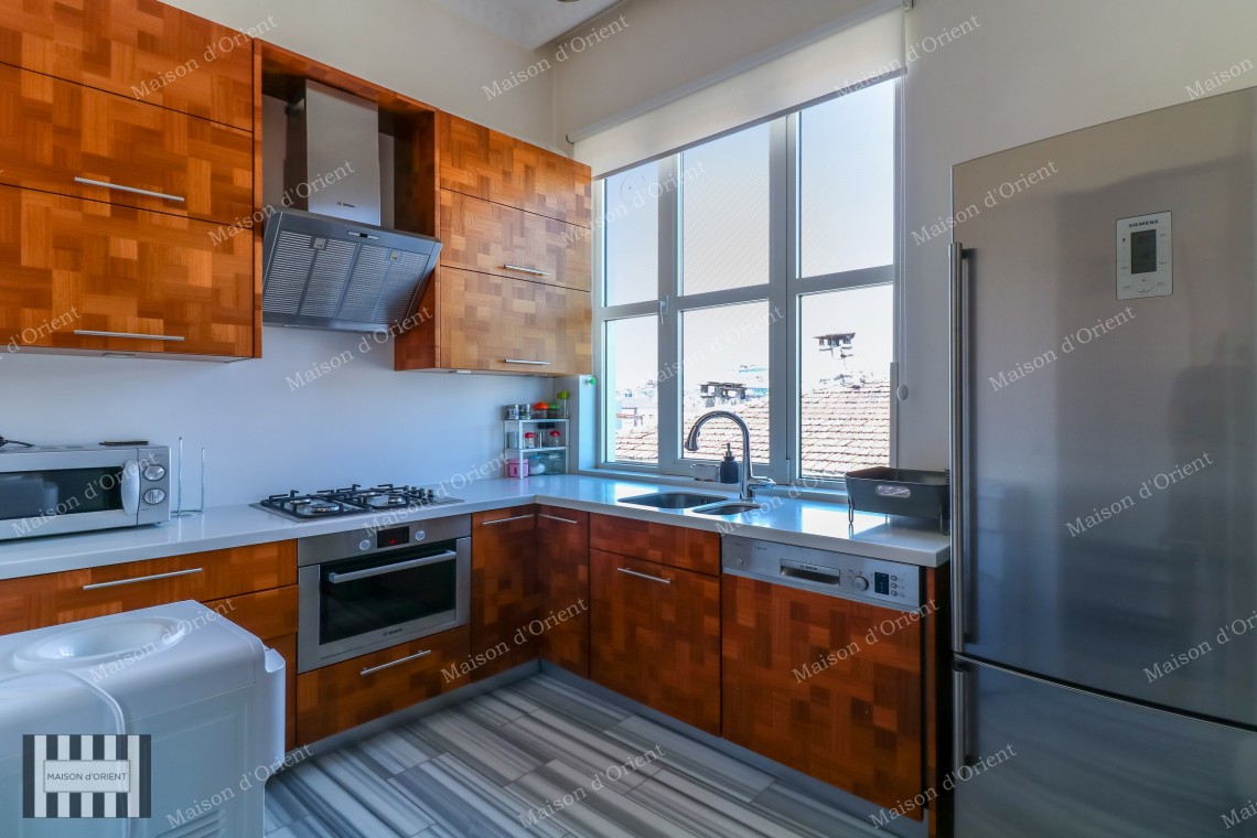 110sqm Furnished Flat with View for Rent in Cihangir