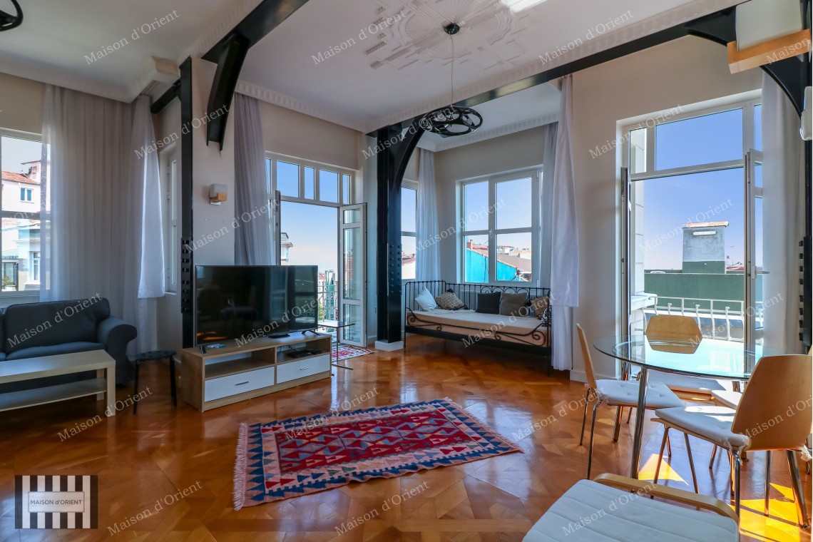 110sqm Furnished Flat with View for Rent in Cihangir