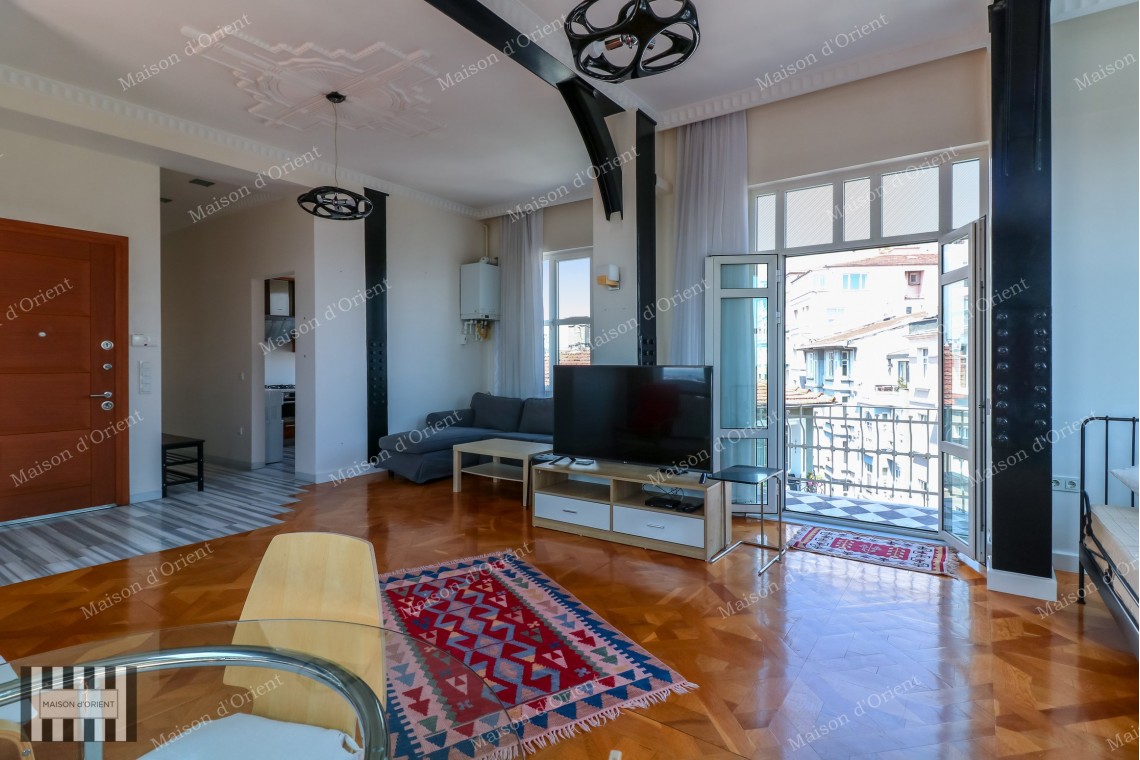110sqm Furnished Flat with View for Rent in Cihangir