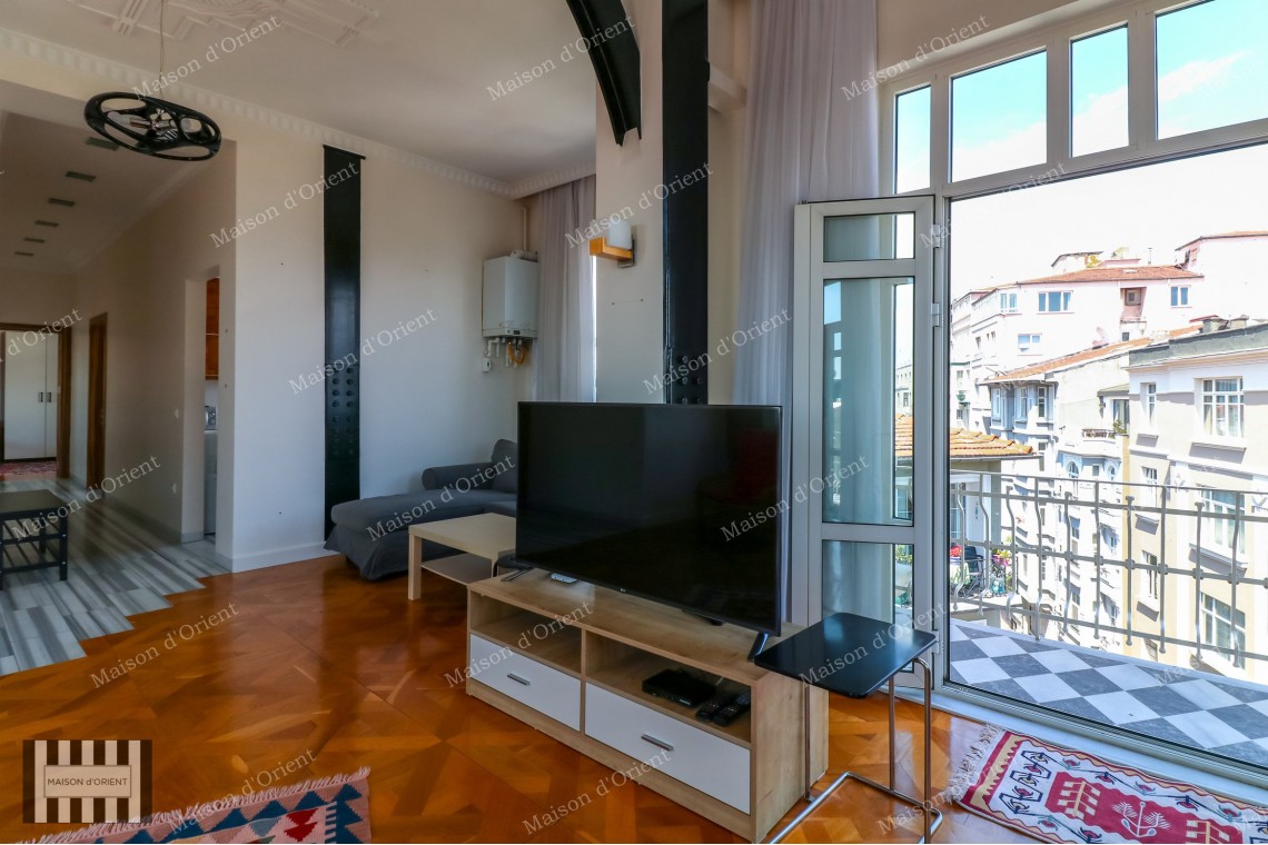 110sqm Furnished Flat with View for Rent in Cihangir