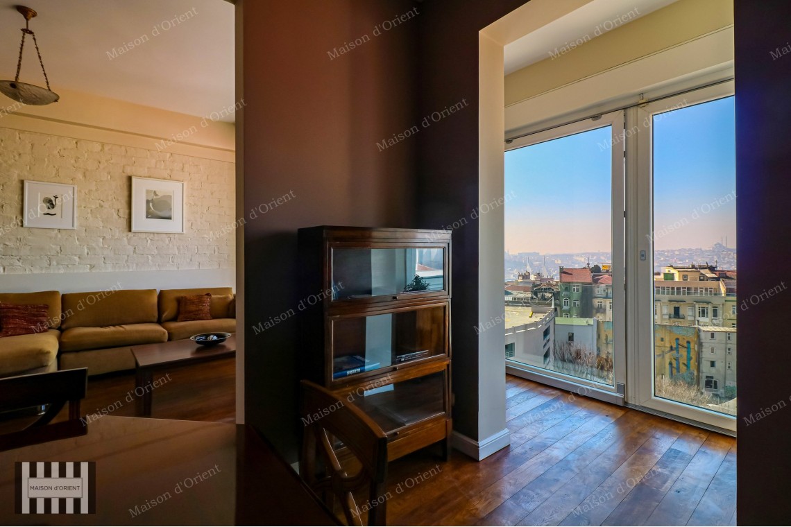 2+1 Furnished Apartment for Rent with Golden Horn View in Pera
