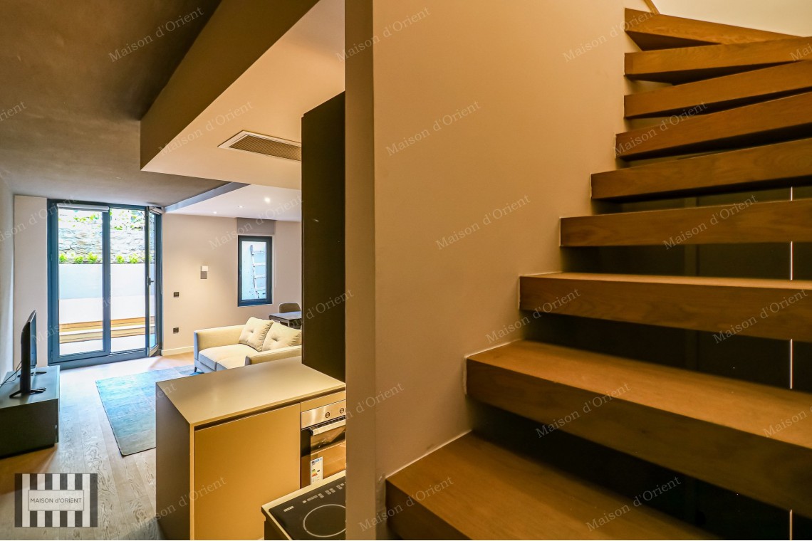 2+1 Furnished Garden Duplex for Rent in New Project, Galata
