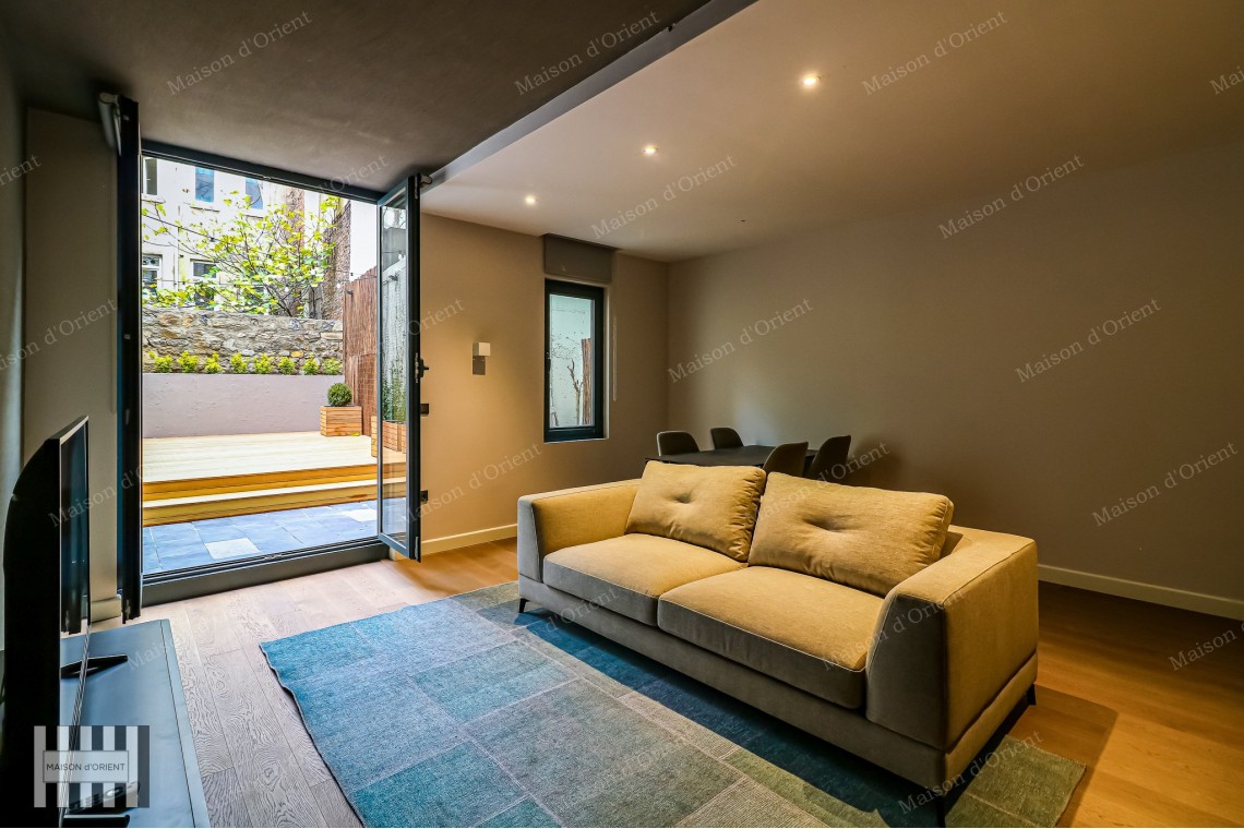 2+1 Furnished Garden Duplex for Rent in New Project, Galata