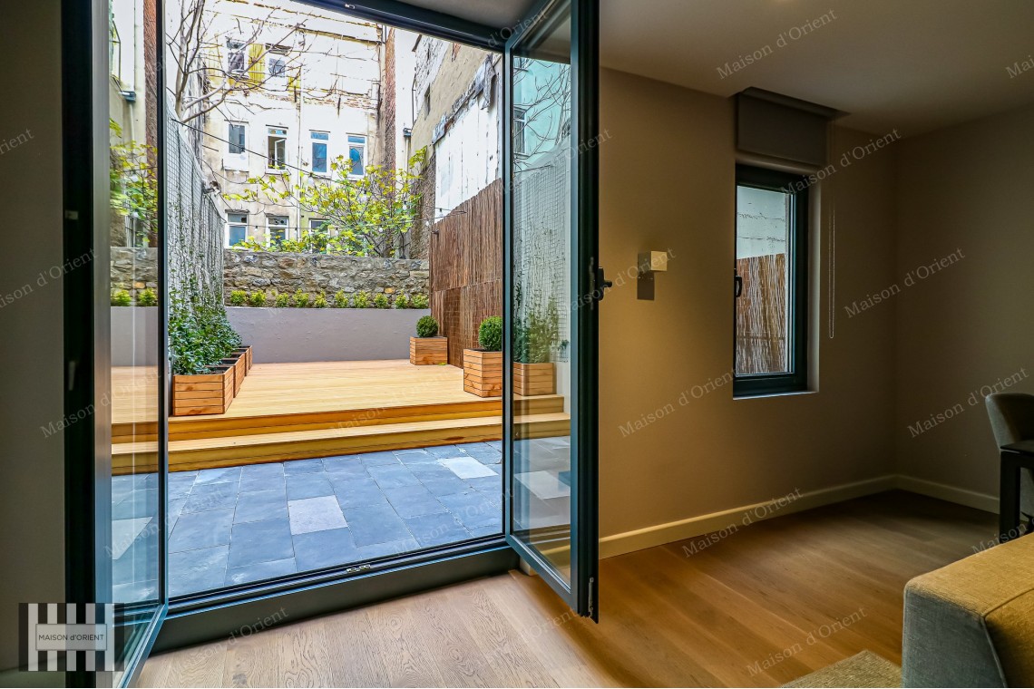 2+1 Furnished Garden Duplex for Rent in New Project, Galata