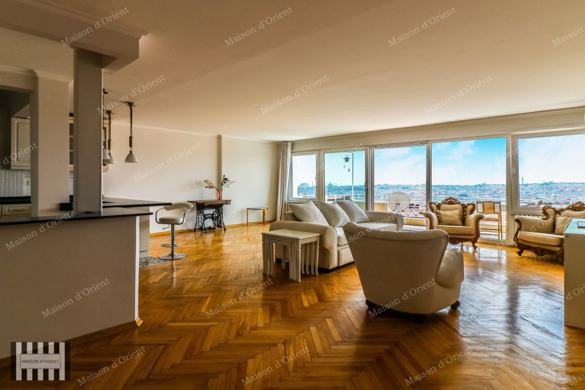 200sqm Furnished Flat with View for Rent in Cihangir