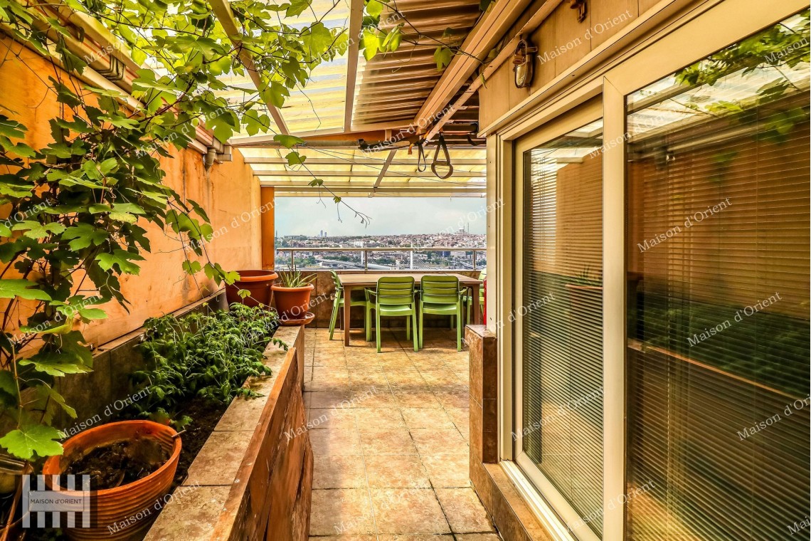 2+1 Duplex with Terrace for Rent in Galata