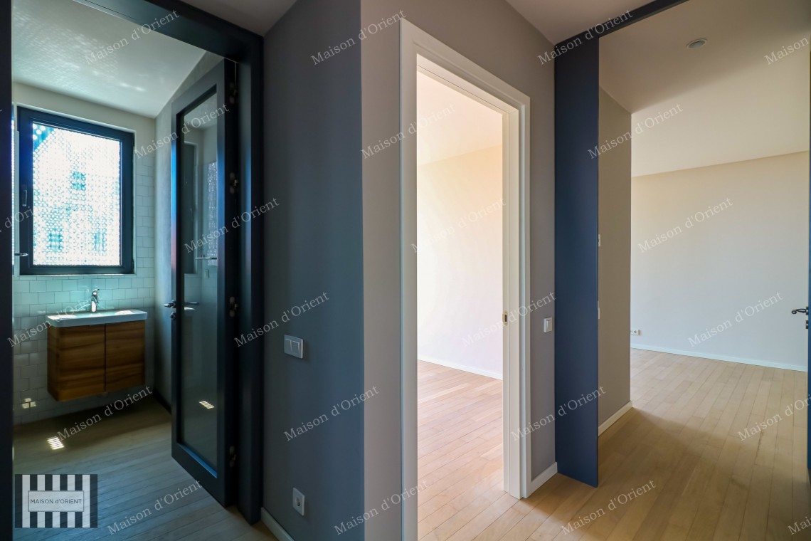 2+1 Flat for Sale with Bosphorus View in New Building, Galata