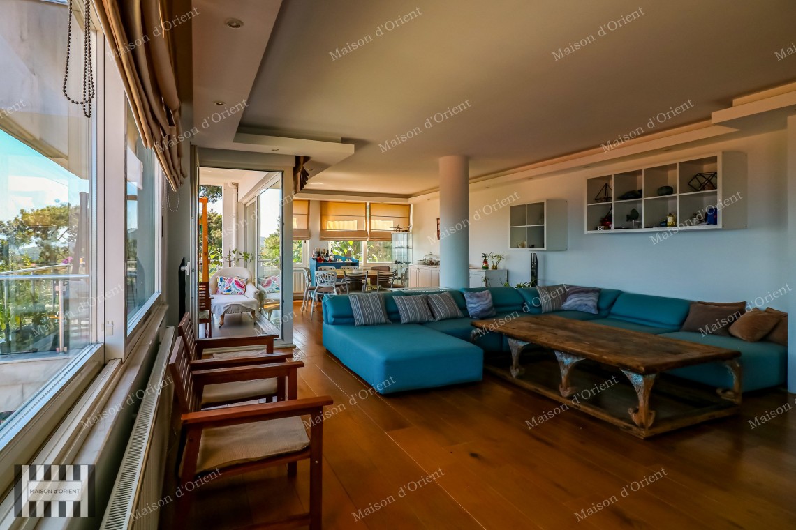 5+1 Duplex Flat for Sale with Terrace and Sea View in Büyükada