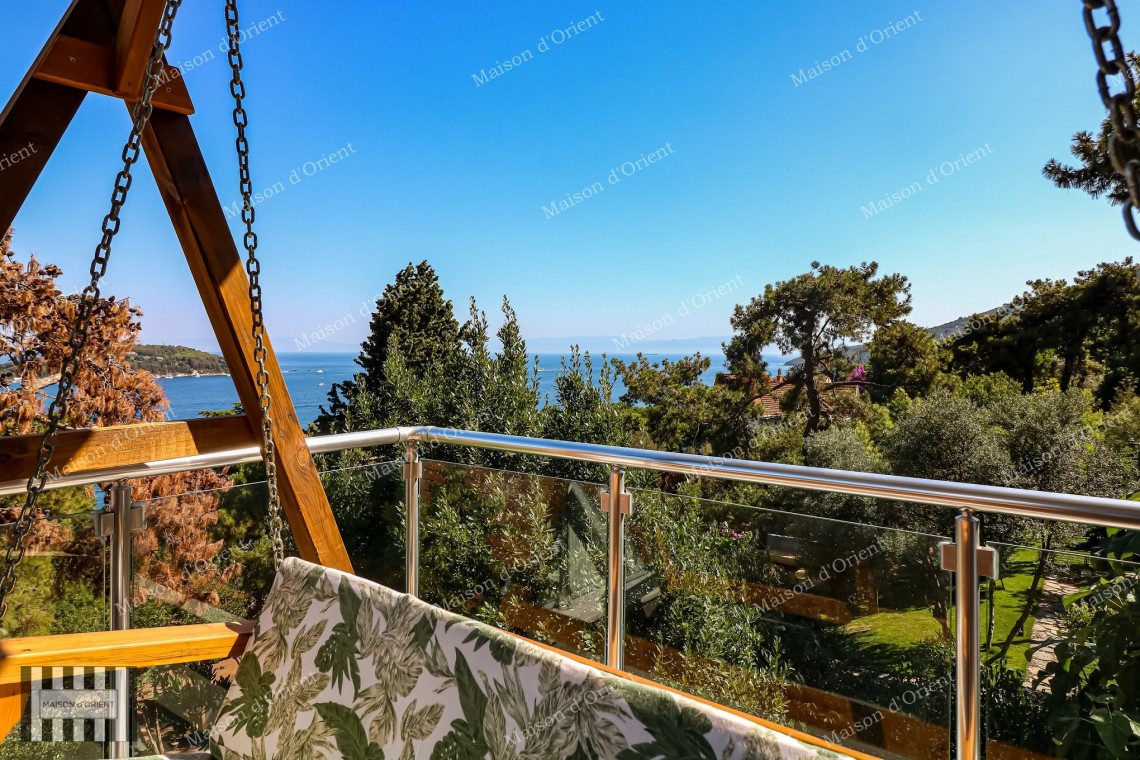 5+1 Duplex Flat for Sale with Terrace and Sea View in Büyükada