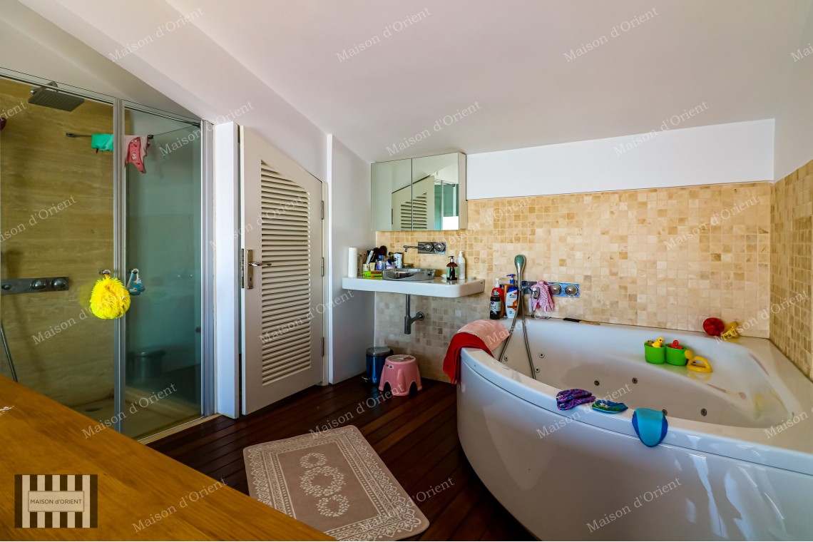 5+1 Duplex Flat for Sale with Terrace and Sea View in Büyükada