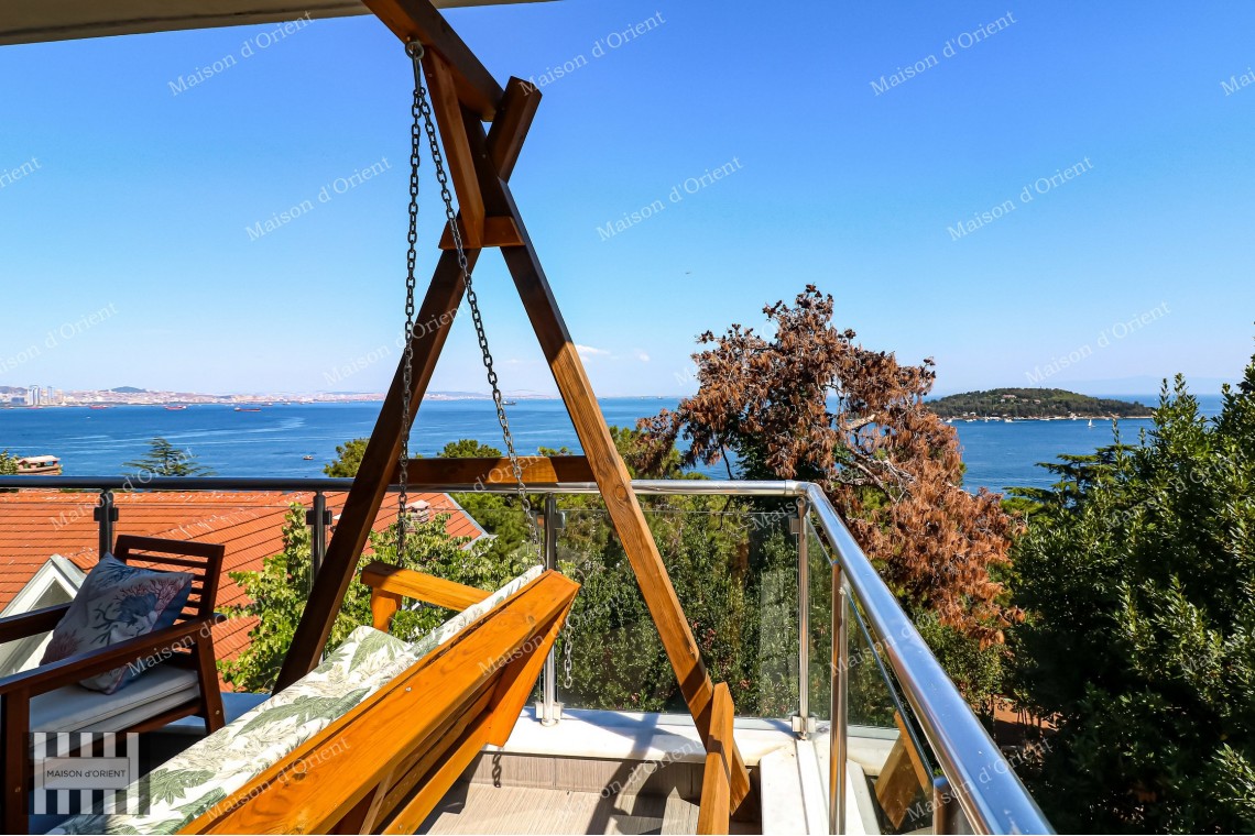 5+1 Duplex Flat for Sale with Terrace and Sea View in Büyükada
