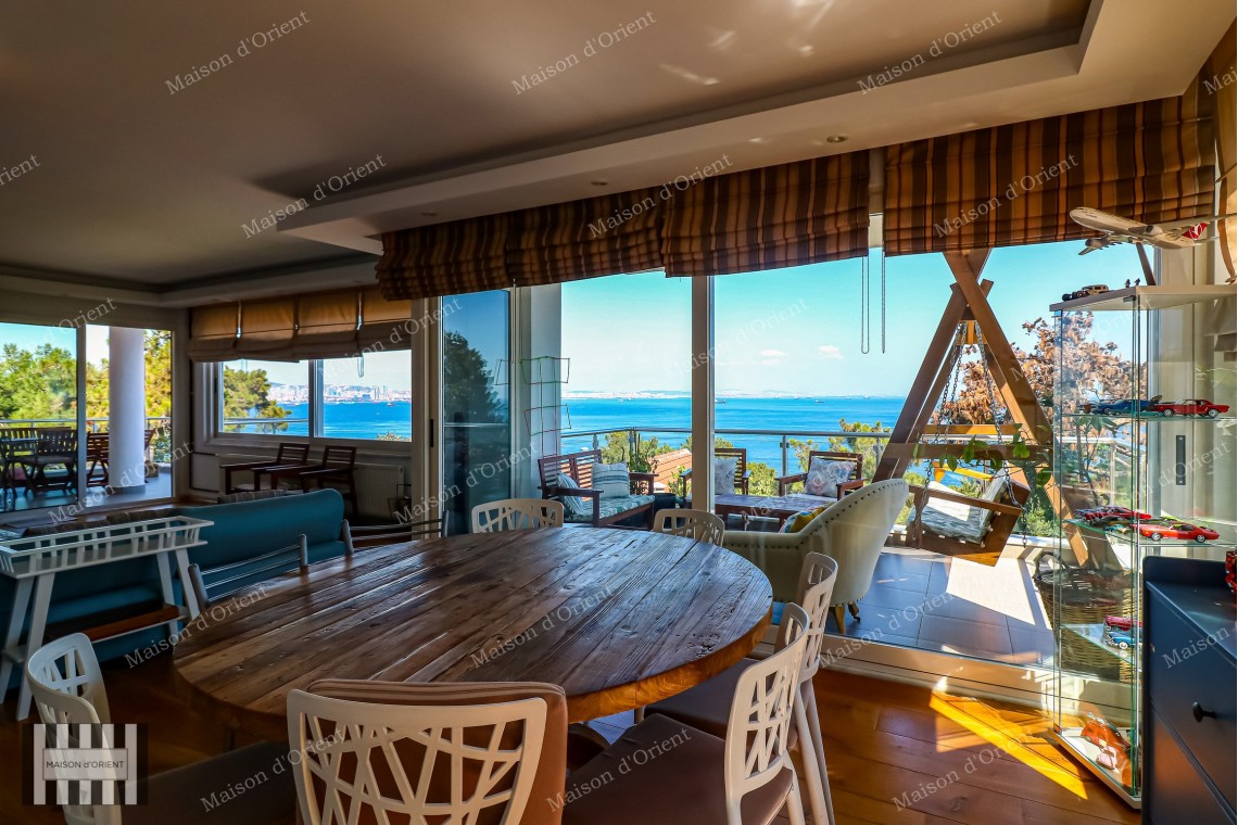 5+1 Duplex Flat for Sale with Terrace and Sea View in Büyükada