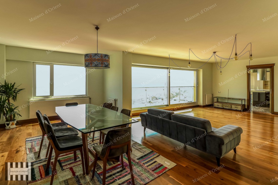 3+1 Flat with Bosphorus View for Rent in Cihangir