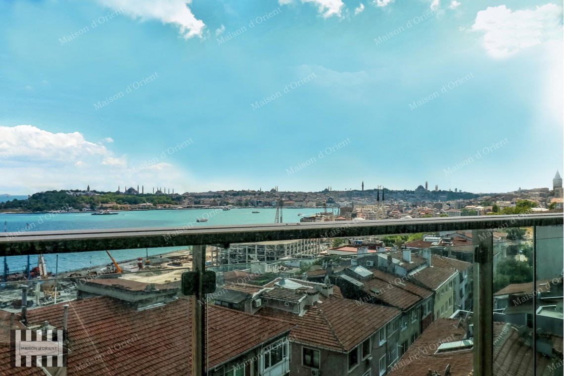 3+1 Flat with Bosphorus View for Rent in Cihangir