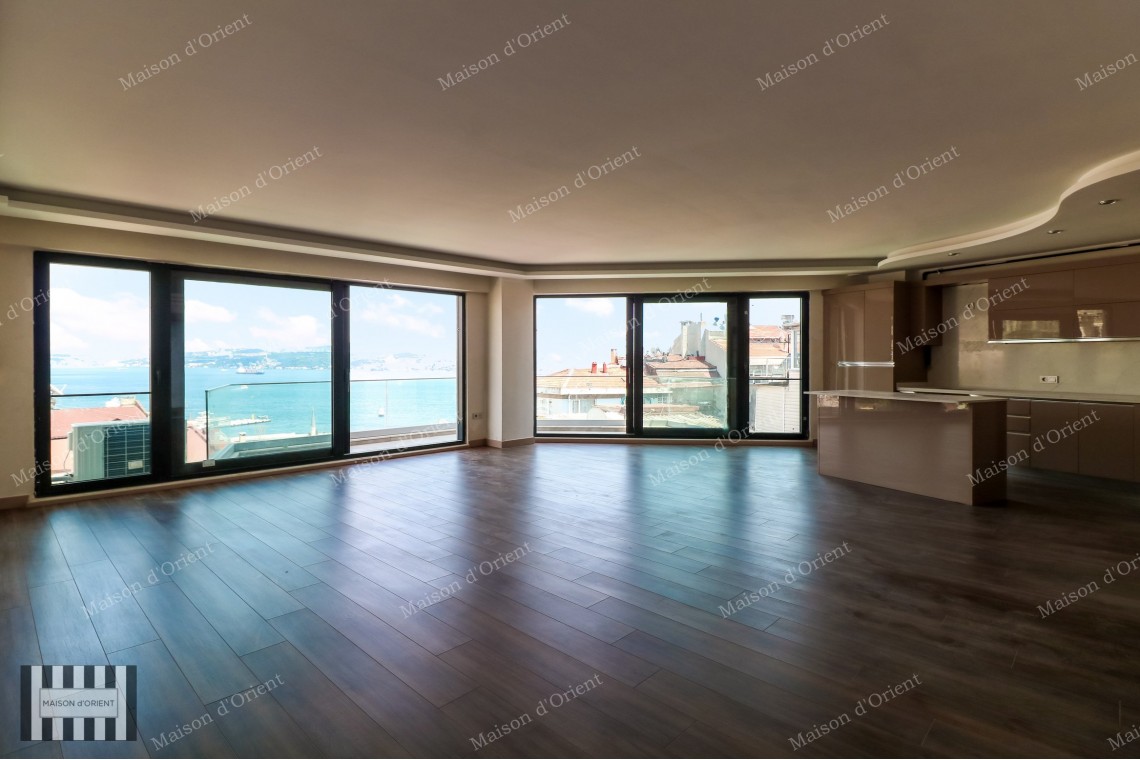 2+1 Rental Flat with Bosphorus View in Cihangir