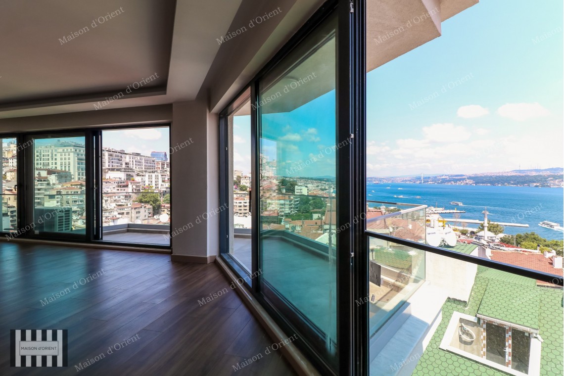 2+1 Rental Flat with Bosphorus View in Cihangir