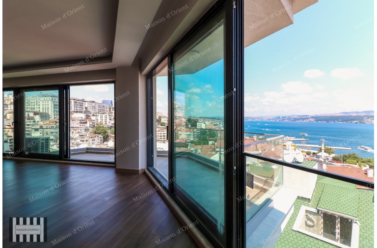 2+1 Rental Flat with Bosphorus View in Cihangir