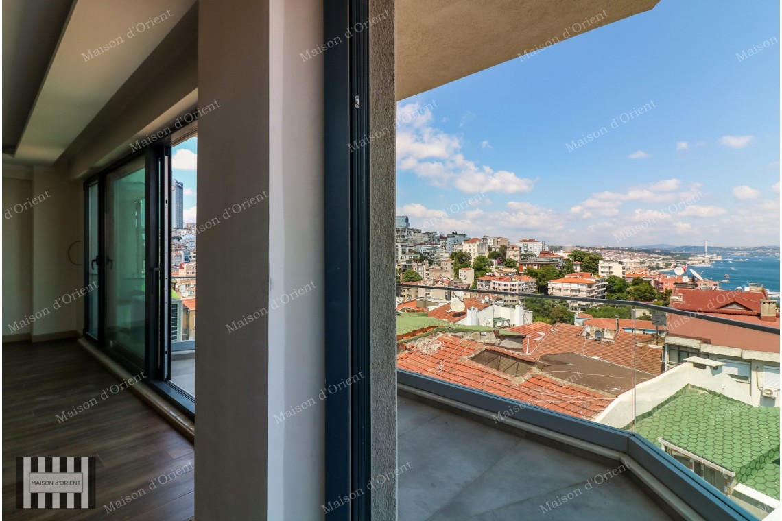 2+1 Rental Flat with Bosphorus View in Cihangir