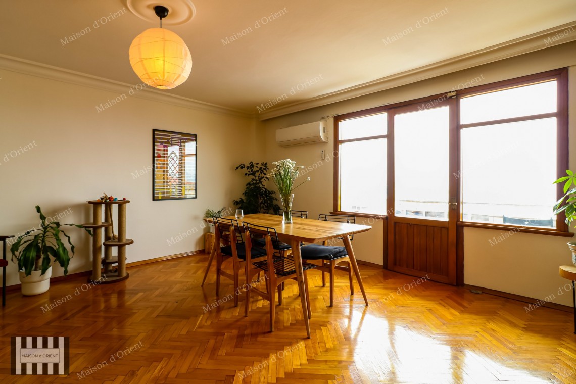3+1 Rental Flat with Balcony and Bosphorus View in Cihangir