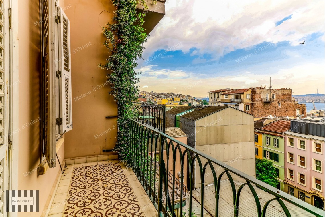 2+1 Duplex with Bosphorus View for Rent in Galata