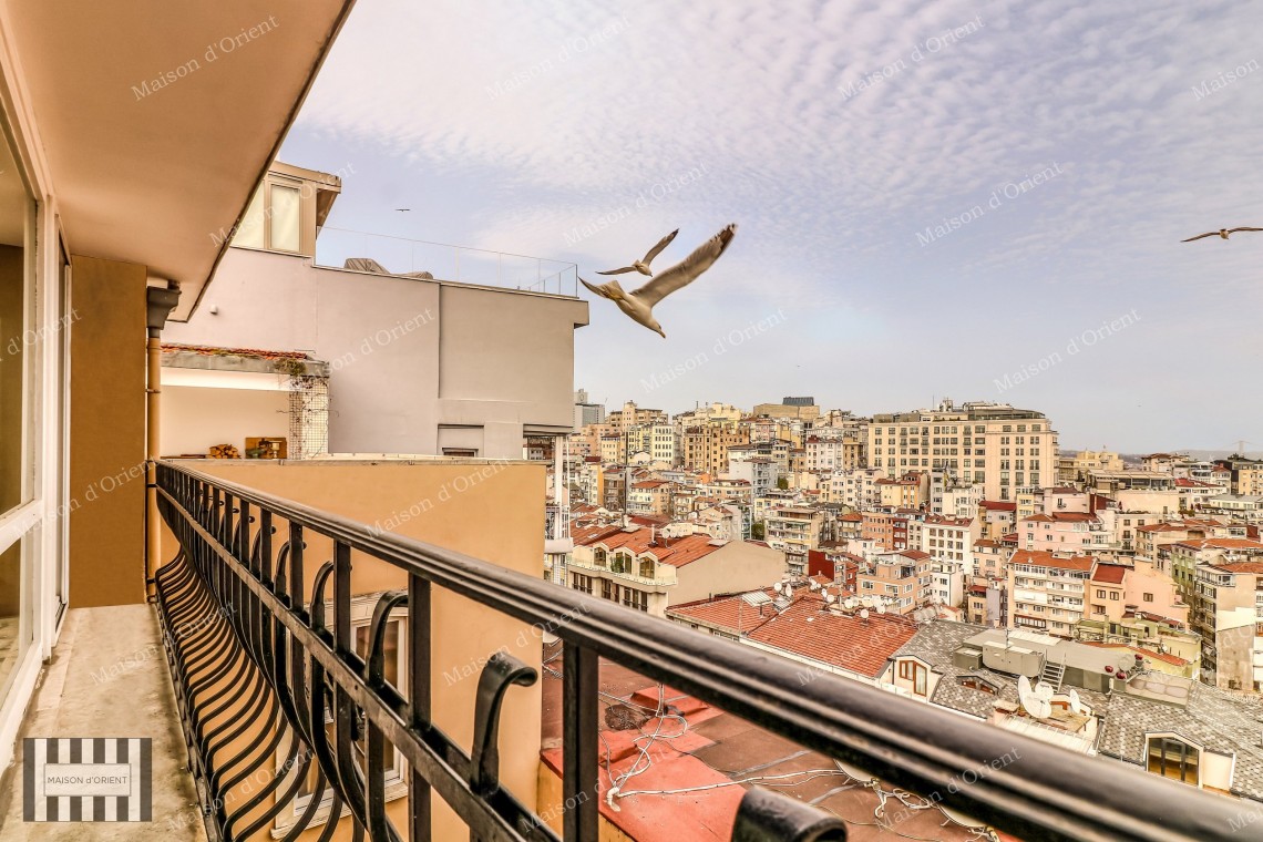 Duplex with Terrace for Rent in Cihangir Pamir Bey Building