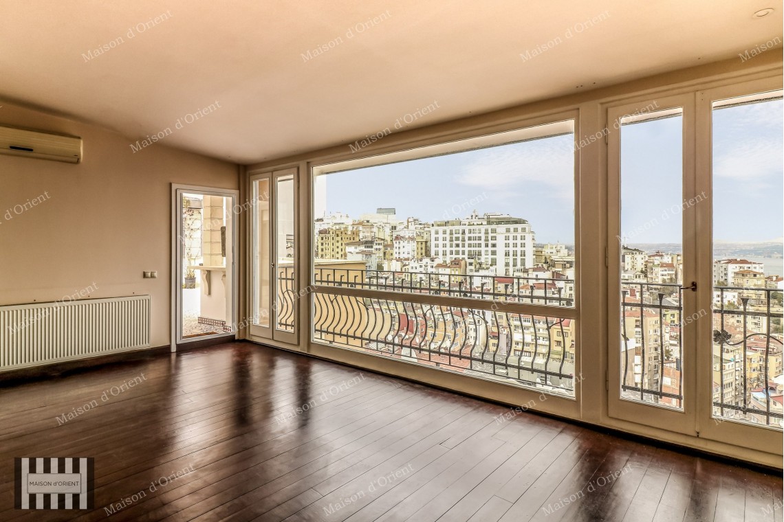 Duplex with Terrace for Rent in Cihangir Pamir Bey Building