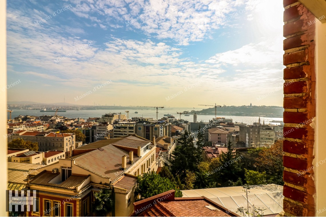 Flat for Rent with Bosphorus View in Galata