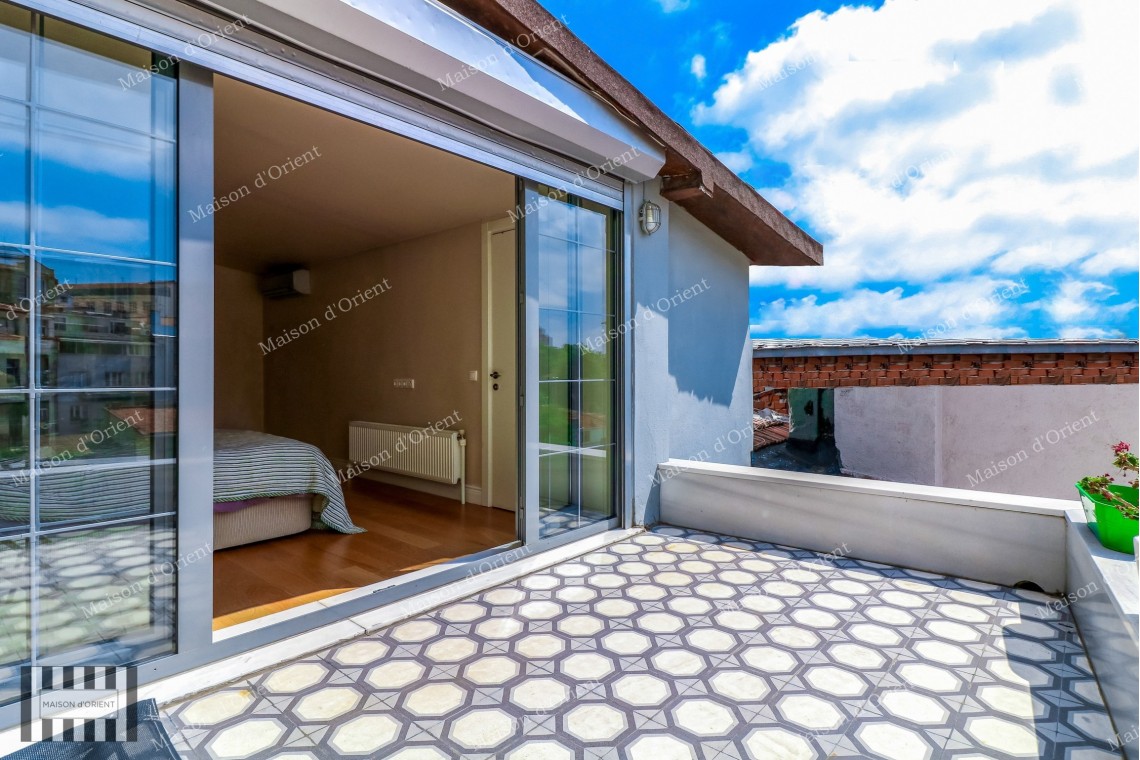 Furnished Duplex with Private Terrace for Sale in Cukurcuma